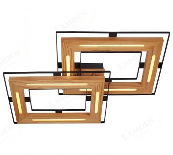 990x680mm Double Frame Wood  Ceiling Light