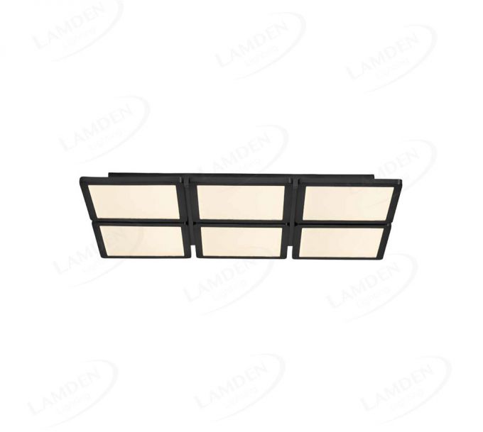 Six Head Square Black Color Changing LED Panel Ceiling Light 70025