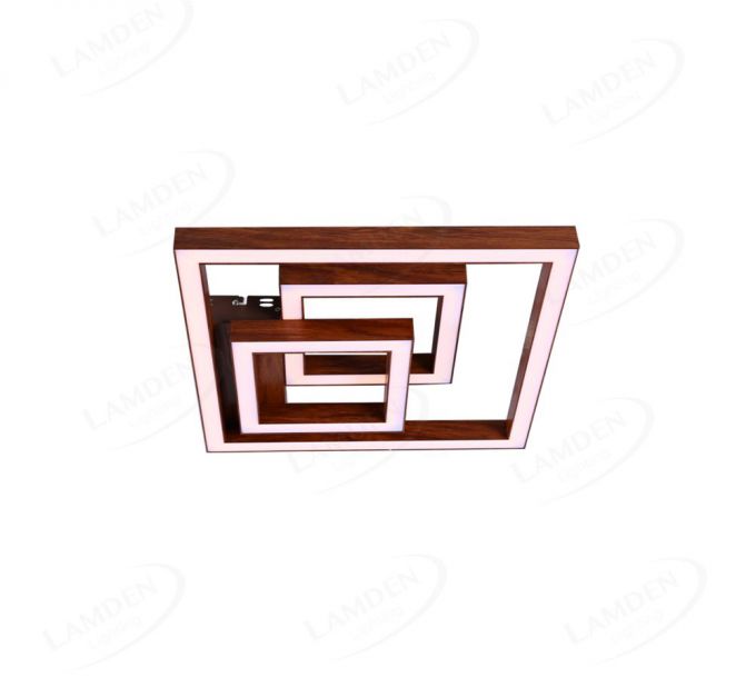 Triple Frame with Wood Color CCT LED Ceiling Light 70103