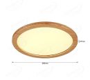 Round 380mm FSC Pine Wood Indoor LED Ceiling Light 90028