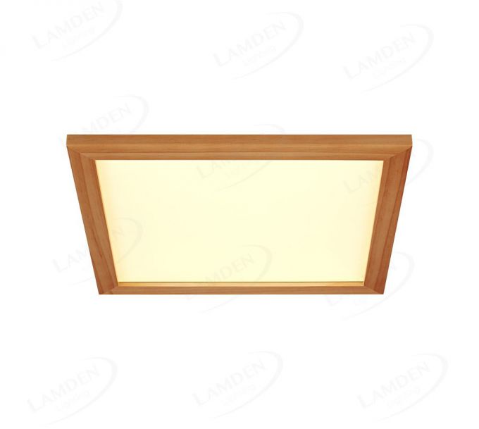Square 380x380mm FSC Pine Wood Indoor LED Ceiling Light 90031