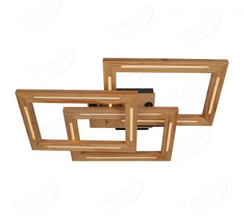 825x535mm Triple Frameless Wood  Ceiling Light