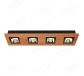 630x150mm FSC Wood Four Head Square LED Integrated Ceiling Light 90080
