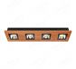630x150mm FSC Wood Four Head Square LED Integrated Ceiling Light 90080