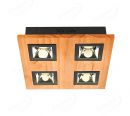 300x300mm FSC Wood Four Head Square LED Integrated Ceiling Light 90081