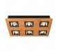 450x300mm FSC Wood Six Head Square LED Integrated Ceiling Light 90082