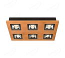 450x300mm FSC Wood Six Head Square LED Integrated Ceiling Light 90082